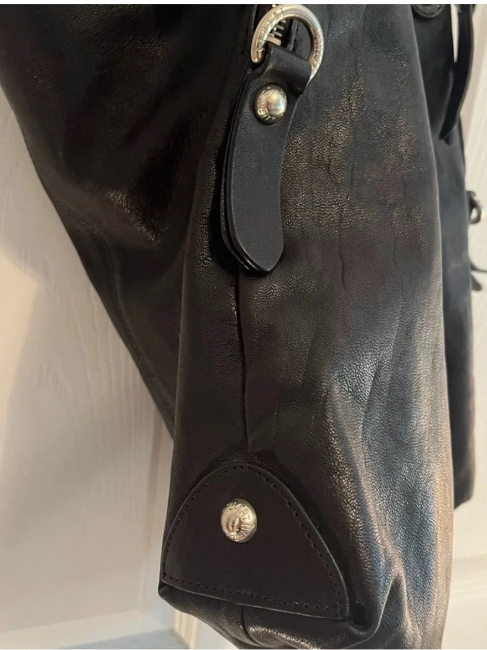 NWOT Stuart Weitzman Black Hobo Bag with Silver Chain
